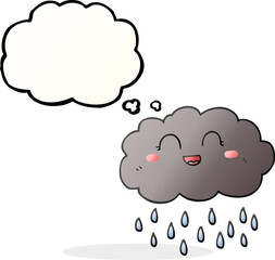 thought bubble cartoon rain cloud