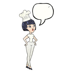 speech bubble textured cartoon chef