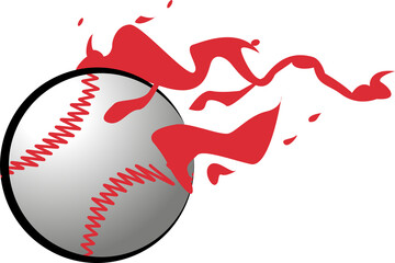 Hot baseball ball illustration transparency png isolated