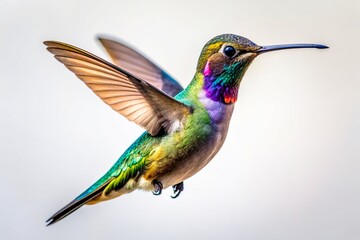 hummingbird in flight, Small colorful bird in flight
