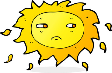 cartoon sad sun