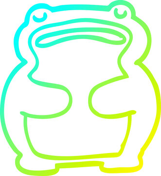 recommend clip art: cold gradient line drawing funny cartoon frog