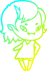 cold gradient line drawing cartoon cool vampire girl