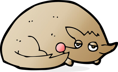 cartoon curled up dog
