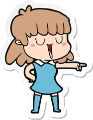 sticker of a cartoon woman