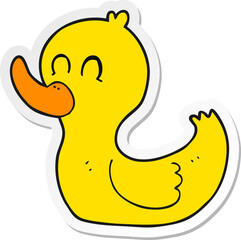 sticker of a cartoon cute duck