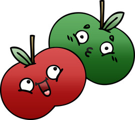 gradient shaded cartoon juicy apple