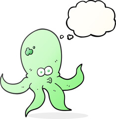 thought bubble cartoon octopus