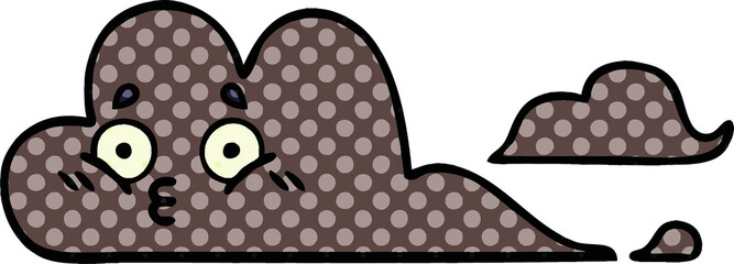 comic book style cartoon storm cloud