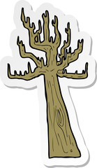 sticker of a old bare tree cartoon