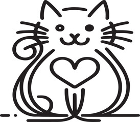 Valentine's Day Cat Art Design