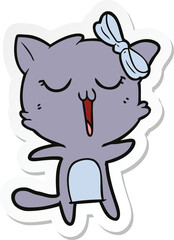 sticker of a cartoon cat