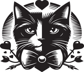 Valentine's Day Cat Art Design