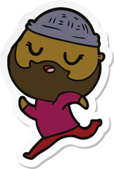 sticker of a cartoon man with beard