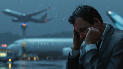 Geschäftsmann verpasst Flug: Moment der Verzweiflung