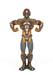 Fototapeta premium futuristic astronaut in white background