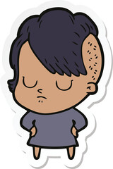 sticker of a cartoon woman