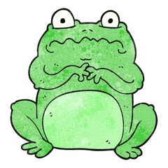 textured cartoon funny frog
