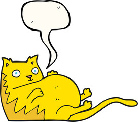 speech bubble cartoon fat cat