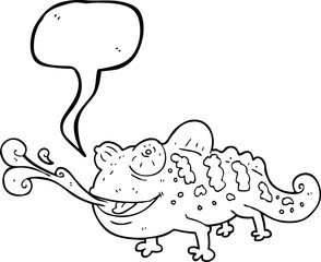 speech bubble cartoon chameleon
