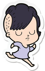 sticker of a cartoon woman