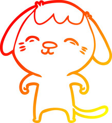 Obraz premium warm gradient line drawing happy cartoon dog