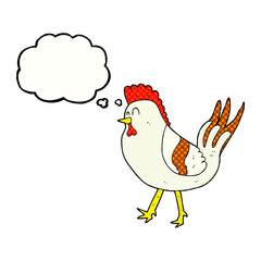 thought bubble cartoon chicken
