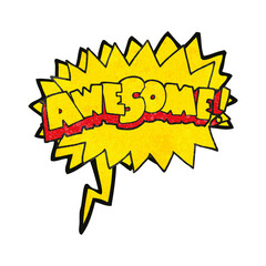 speech bubble textured cartoon awesome symbol