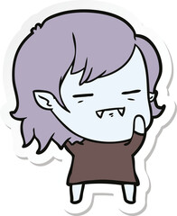 sticker of a cartoon undead vampire girl