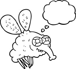 thought bubble cartoon fly