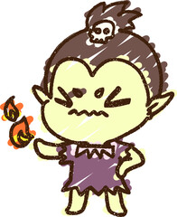 Vampire Ghoul Chalk Drawing