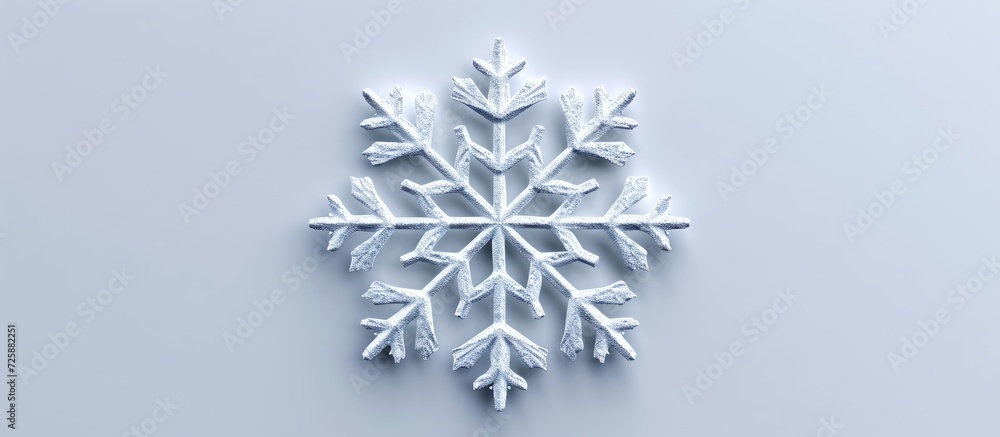 Poster white 3d-rendered isolated snowflake with clipping path