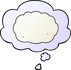 cartoon cloud and thought bubble in smooth gradient style