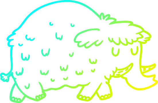 recommend clip art: cold gradient line drawing cartoon prehistoric mammoth