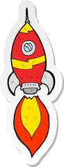 sticker of a cartoon spaceship