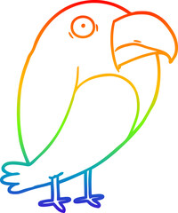 rainbow gradient line drawing cartoon crow