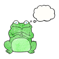 thought bubble textured cartoon funny frog