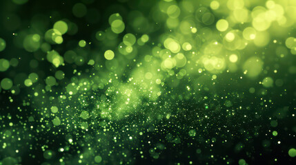 Obraz premium green luxury glitter and bokeh particles, green bokeh background, holiday festival background
