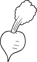 black and white cartoon beetroot