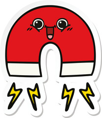 sticker of a cute cartoon magnet