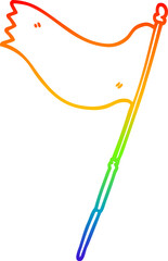 rainbow gradient line drawing cartoon blue flag