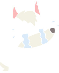 flat color style cartoon crying wolf