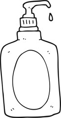 black and white cartoon hand soap