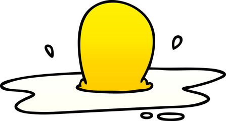 quirky gradient shaded cartoon fried egg