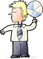 cartoon school boy with ball