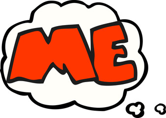 thought bubble cartoon ME symbol