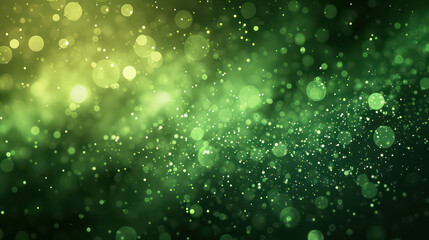green luxury glitter and bokeh particles, green bokeh background, holiday festival background