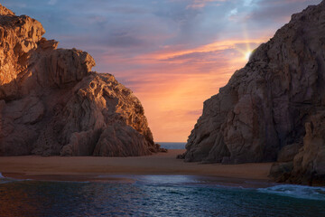 Evening Sky Over Lands End and The Arch in Cabos, Mexico - obrazy, fototapety, plakaty