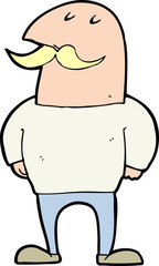 cartoon bald man with mustache