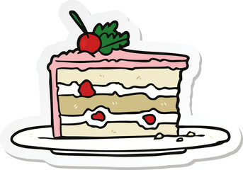 sticker of a cartoon dessert cake